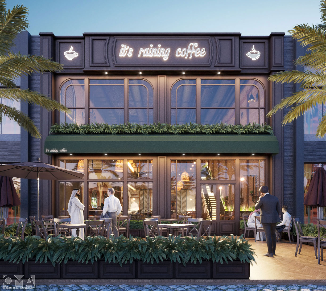 ITS RAINING COFFEE SHOP BRANCH- EXTERIOR FACADE DESIGN | KSA02