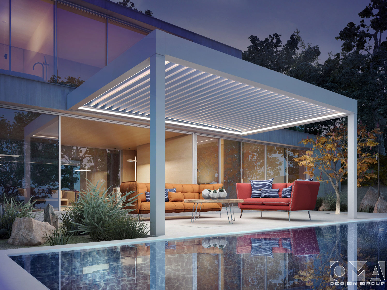 BIOCLIMATIC PERGOLA - LUXIAL OUTDOOR SYSTEM / ISTANBUL, TURKEY - 3D RENDERING-07