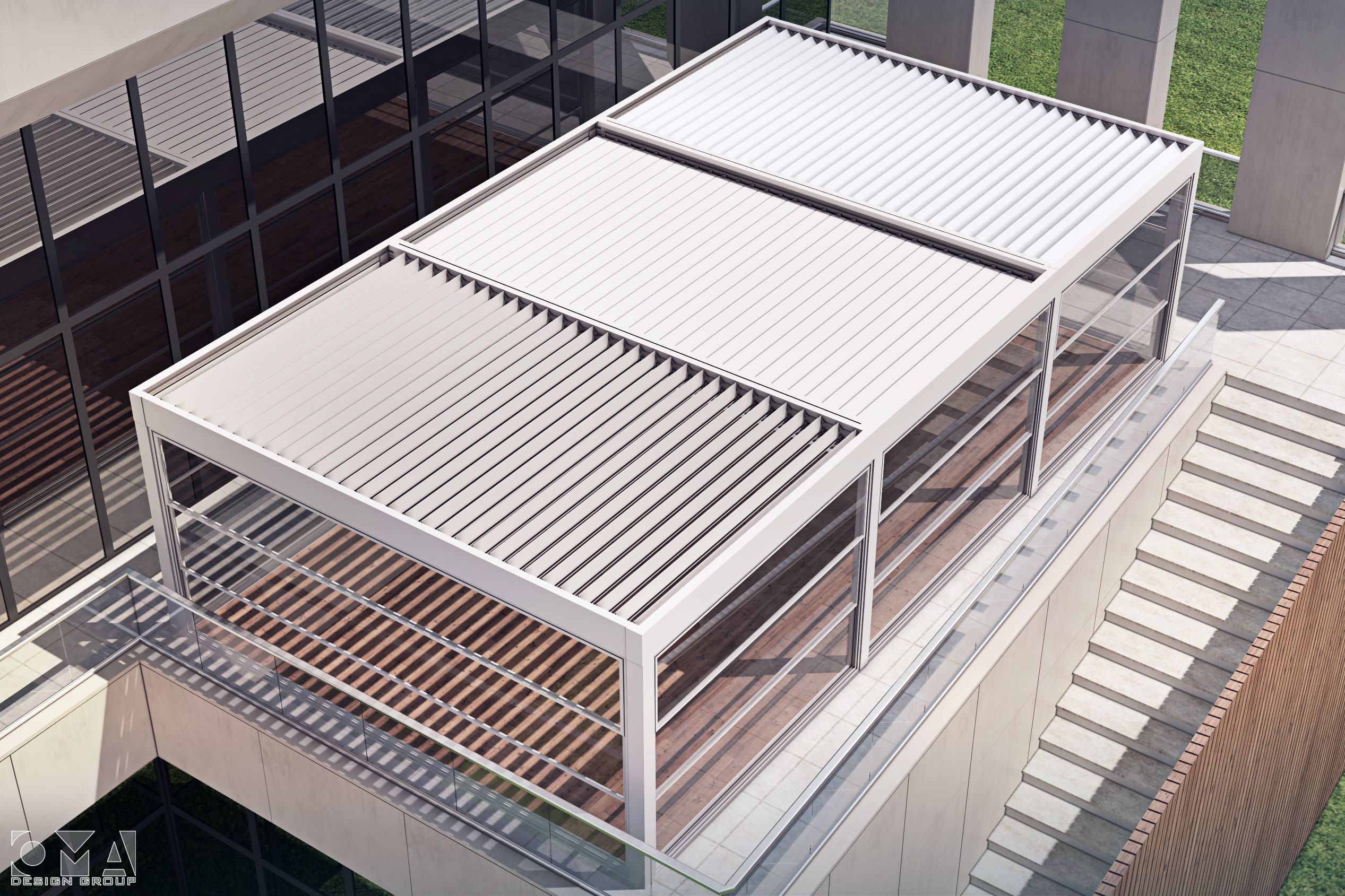 BIOCLIMATIC PERGOLA - LUXIAL OUTDOOR SYSTEM / ISTANBUL, TURKEY - 3D RENDERING-09