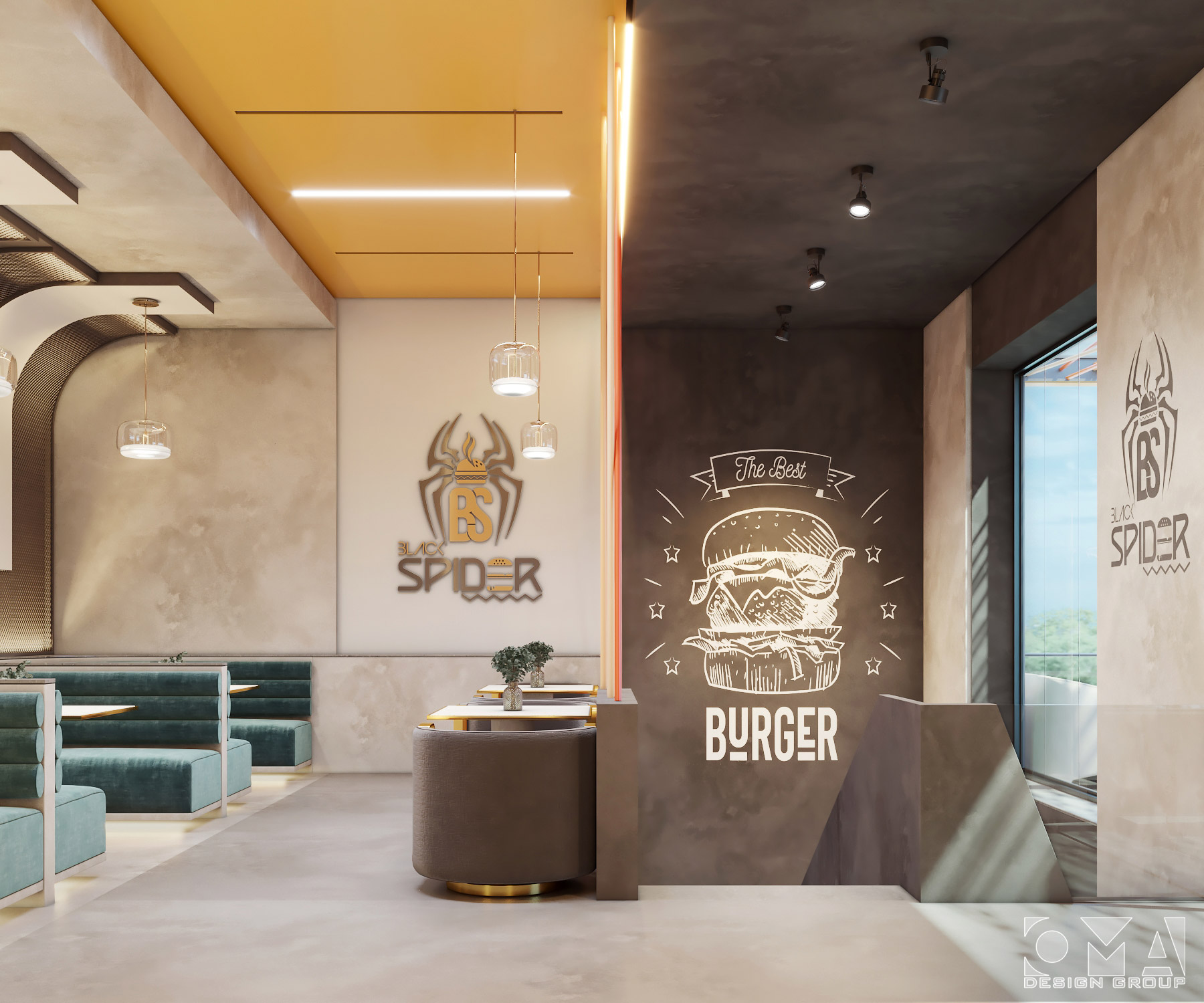 BLACK SPIDER BURGER SHOP / INTERIOR DESIGN | HAIL, KSA06